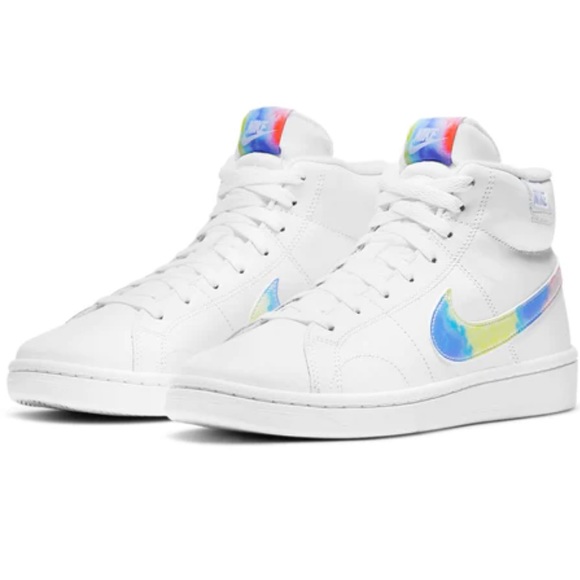 Nike Court Royale 2 Mid 'White' Tie Dye Swoosh - Picture 1 of 7